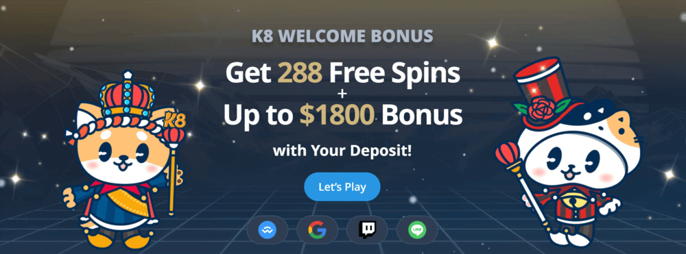K8 कैसिनो वेलकम बोनस