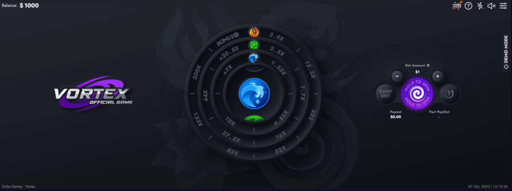 Vortex गेम की विशेषताएं