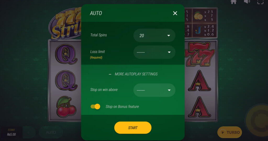 777 strike autoplay options