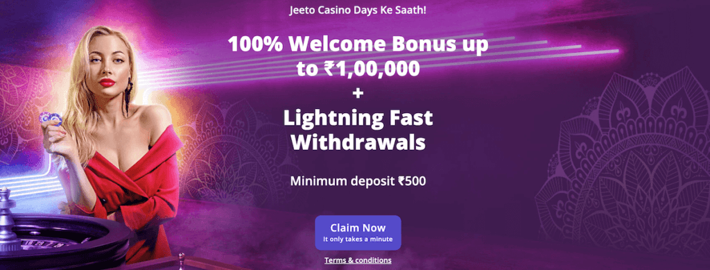 CasinoDays India welcome bonus offer fast withdrawal