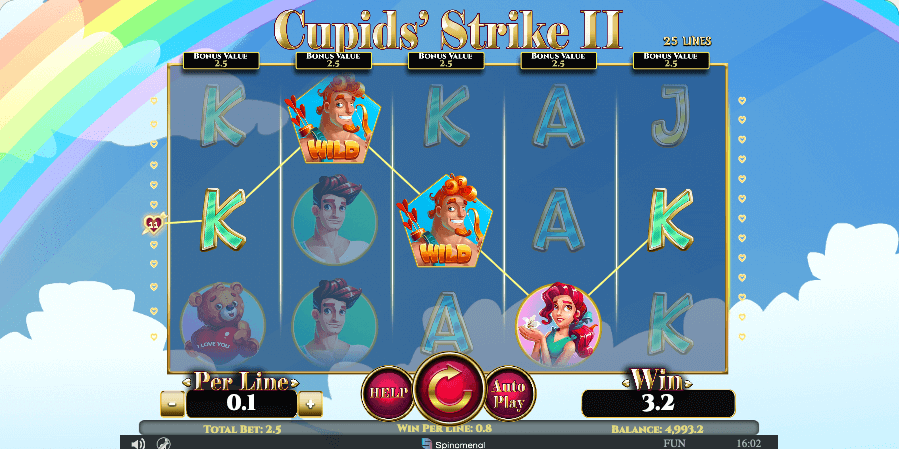 cupids'strike 2 by spinomenal India Casinos