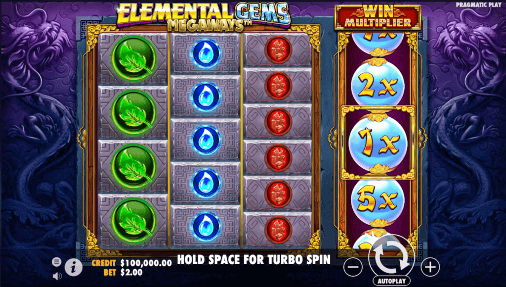 Elemental Gems Megaways Slot Game for India Players Main Menu 