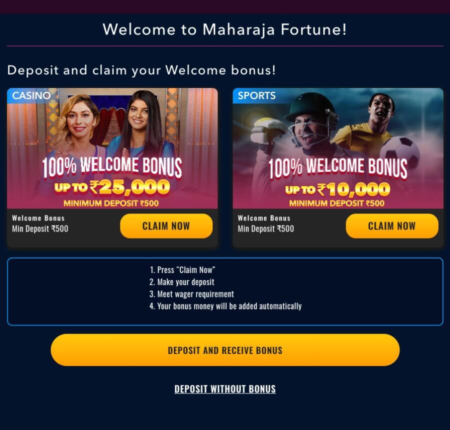 Maharaja Casino Welcome Bonus - India Casinos Casino Reviews