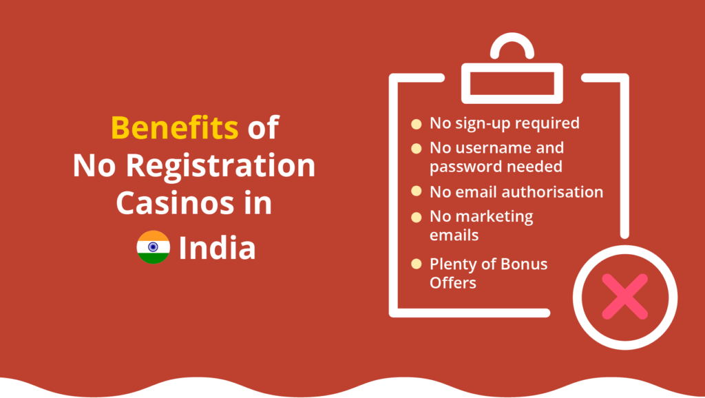 no registration casinos india