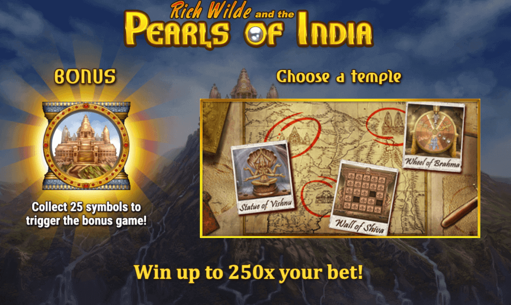 Pearls of India Play'n Go online slot india temple bonus