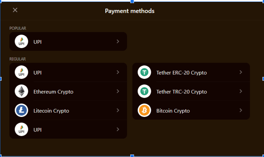 payment methods at betfume casino
