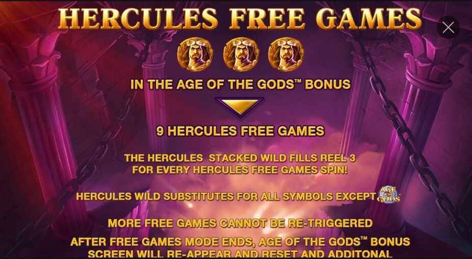 Age of the Gods Hercules free spins 