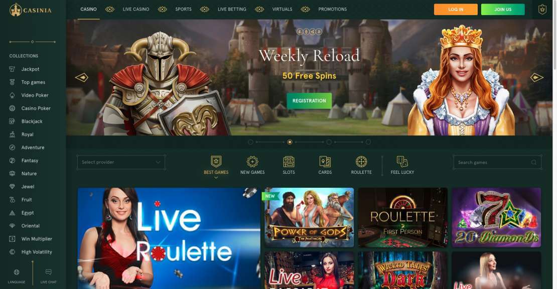 Casinia Casino review 