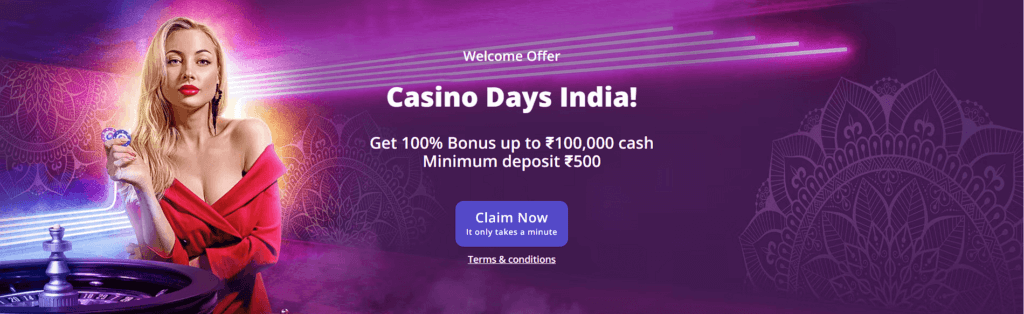 casinodays welcome bonus