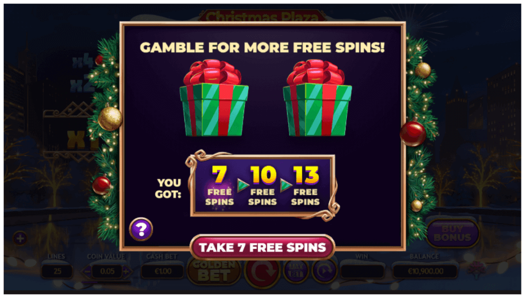 christmas plaza doublemax gamble feature