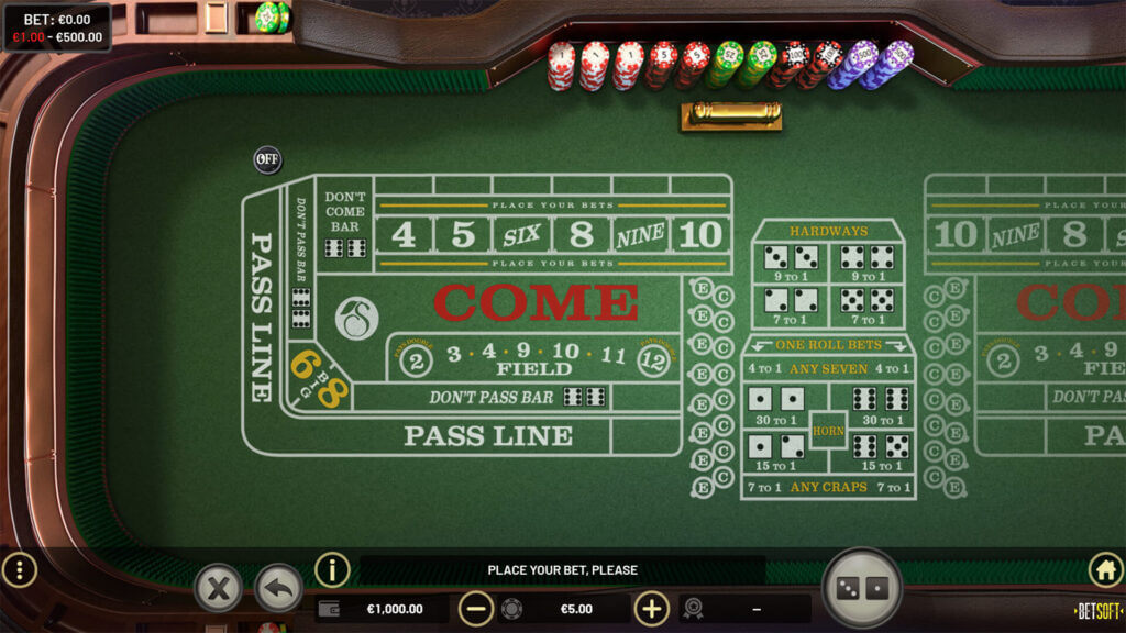 live craps table online india