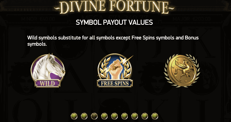 Divine Fortune paytable 