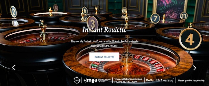 Evolution Gaming new Instant Roulette