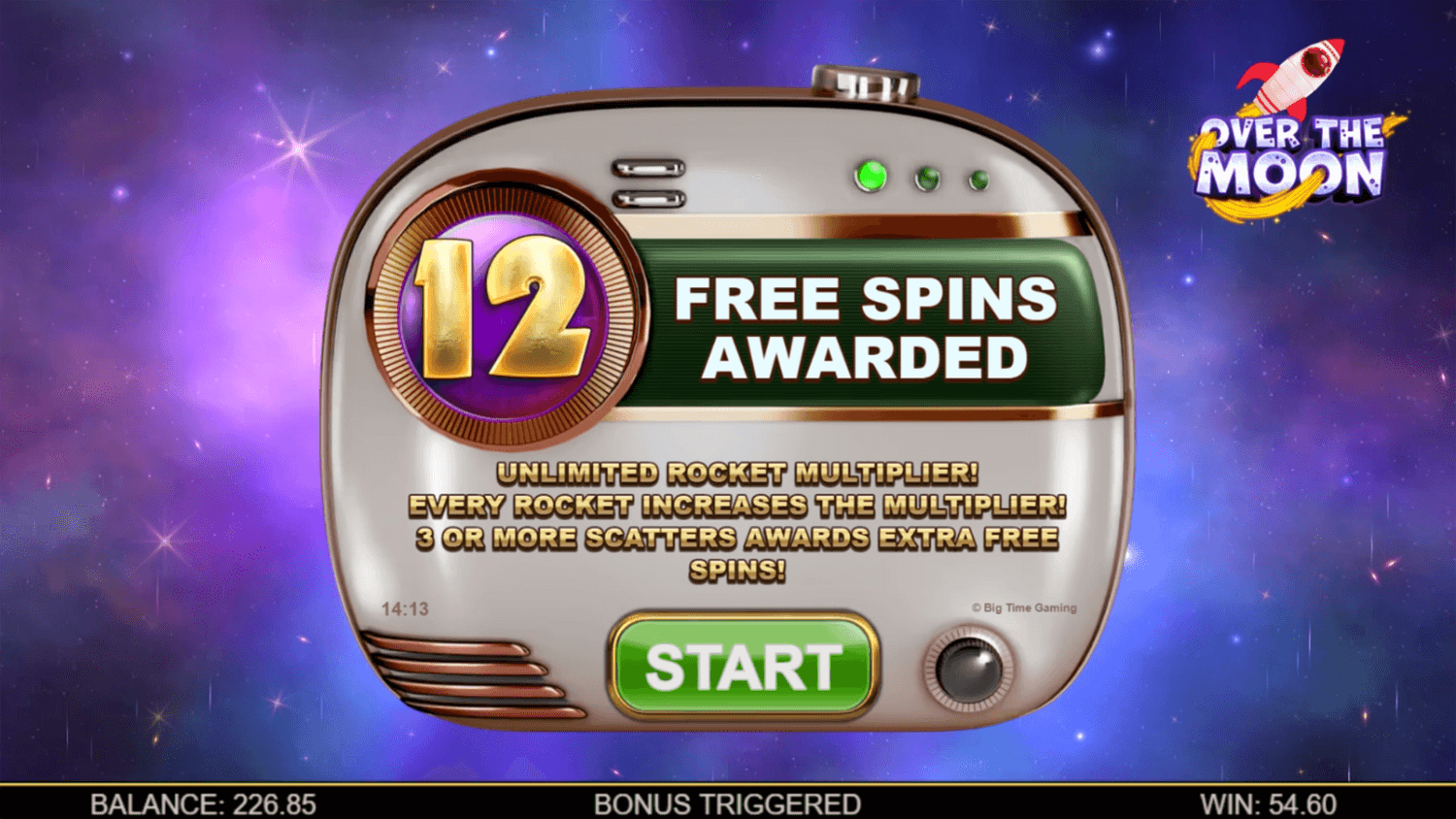 over the moon free spins