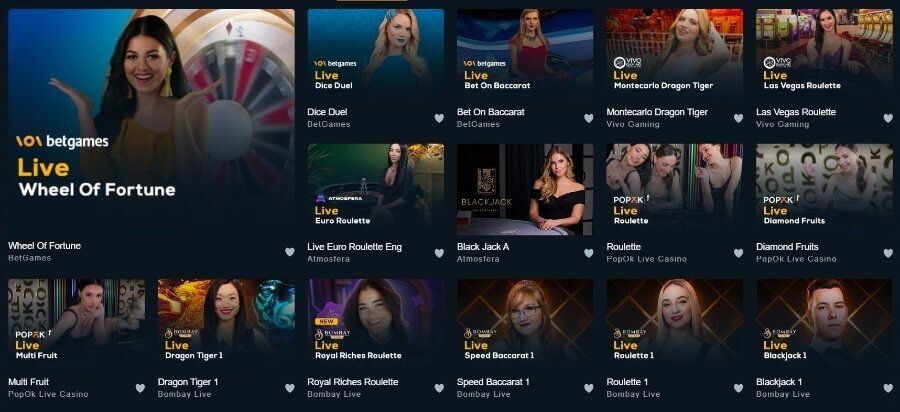 live dealer games at rajabets casino