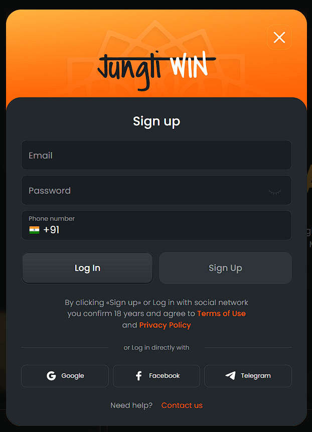 jungliwin sign up