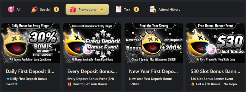 bonus at ONCASINO