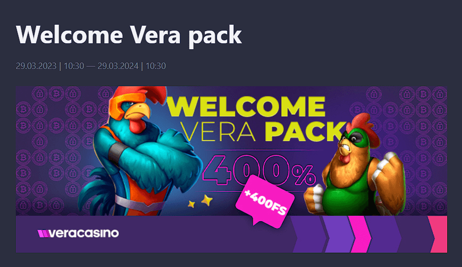 veracasino welcome bonus