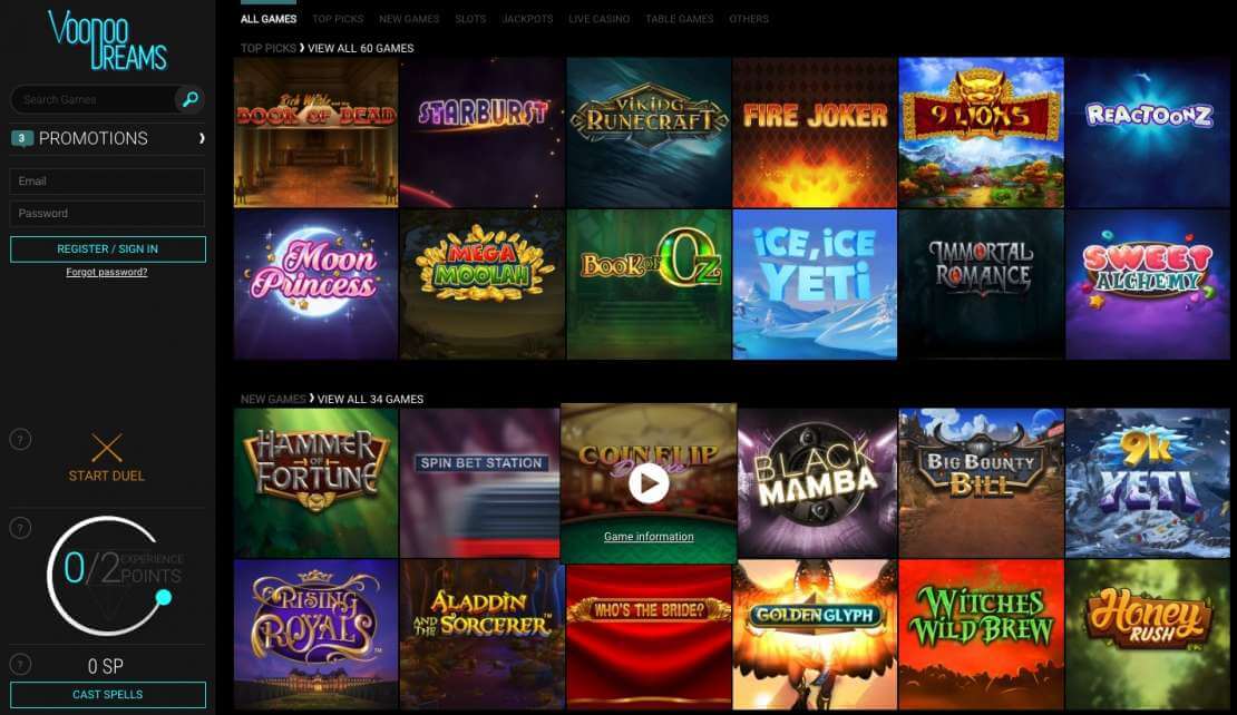 voodoocasino review - online games