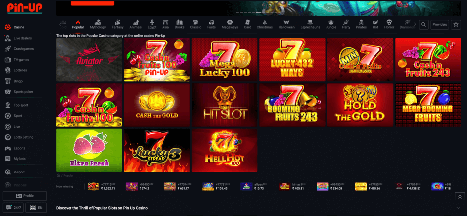 best slots available at pin-up casino